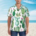 thumbnail image 4 of Kll Men'S Hawaiian Shirt Short Sleeve Button Down Beach Shirts-Cactus Plants1, 4 of 8