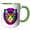 Green/White, variant on 3drose, Fantastic Painted Ragdoll Cat Portrait Inside the Purple Mandala, 15oz Mug