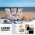 thumbnail image 3 of Yiaed Peace Love and Dove Flower Power Print Large Capacity Beach Travel Bag - Waterproof Zipper Vacation Tote for Sandproof Storage, and Camping, 3 of 5