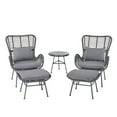 thumbnail image 1 of Noble House Montana 5 Piece Outdoor Wicker Conversation Set in Gray, 1 of 22