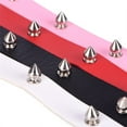thumbnail image 3 of FNNMNNR 1PC Punk Lady Gothic Leather Choker Heart Chain Spike Rivet Buckle Collar Necklace, 3 of 8