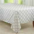 thumbnail image 1 of Saro Lifestyle Laser-Cut Hemstitch Tablecloth 65 x 140 in. Gray Moroccan Style, 1 of 1