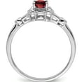 thumbnail image 2 of Sterling Silver Rhodium-Plated Garnet & Diam. Ring (Size 6) Made In India qbr21jan-6, 2 of 5