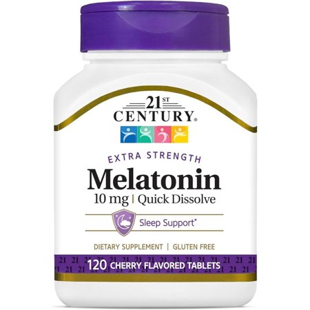 21st Century Melatonin Quick Dissolve 10 mg Tablets, Cherry, 120 Ea