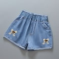 thumbnail image 2 of Qingpeng The Children's Girls' Denim Elastic Waist Pull on Shorts, 2 of 3