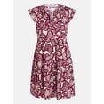 thumbnail image 6 of Time and Tru Women's and Women's Plus Tiered Cotton Mini Dress with Flutter Sleeves, Sizes XS-4X, 6 of 6