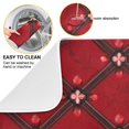 Dark Red Geometric Flower Dish Drying Mats for Kitchen Counter