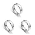 thumbnail image 4 of Qarigey Anillo de banda Unisex baile nupcial mujeres hombres esposa marido nudillo joyería de mano diario novio novia regalos plata tamaño 13 Plata Taille 13 3piezas, 4 of 6