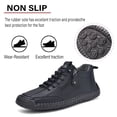 thumbnail image 4 of Mens Casual Ankle Boots Slip Resistant Comfortable Lightweight Loafers Mid Vintage Walking Driving Shoes Black 12 US, 4 of 7