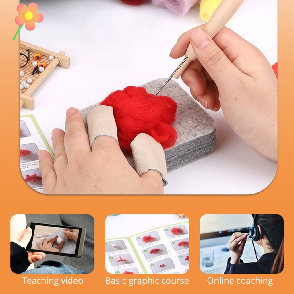 JZROCKER Needle Felting Starter Kits Frame Needle Felting Kits Easy to Use Needle Felting Supplies Felting Needle Set