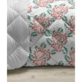 thumbnail image 3 of Floral Down Alternative Comforter, Delicate Pastel Color Spring Flower Peonies Plain Background, Microfiber Quilt for All Season, 5 Sizes, Coral Teal, by Ambesonne, 3 of 3