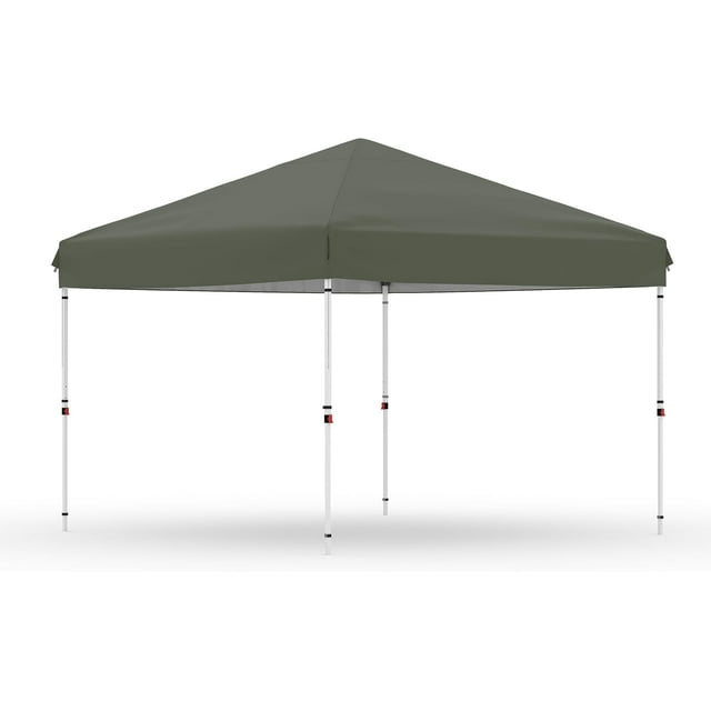 10x10 Pop Up Canopy with One Button Push Setup - Heavy Duty Outdoor Canopy Tent with Portable Roller Bag - 3 Adjustable Height, 4 Weight Bags, 8 Stakes & 4 Guy Ropes Included