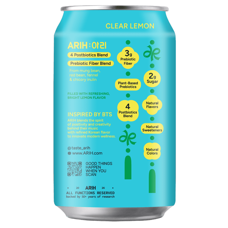 ARIH Dual Biotic Soda, Functional Prebiotic and Postbiotic Soda