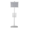 thumbnail image 3 of M&T Displays Free Standing Display Stand with 2 x (11X17) snap Frames in Portrait/Landscape and 2 x (8.5x11) Clear Pocket Shelf, Double Sided (Silver), 3 of 5