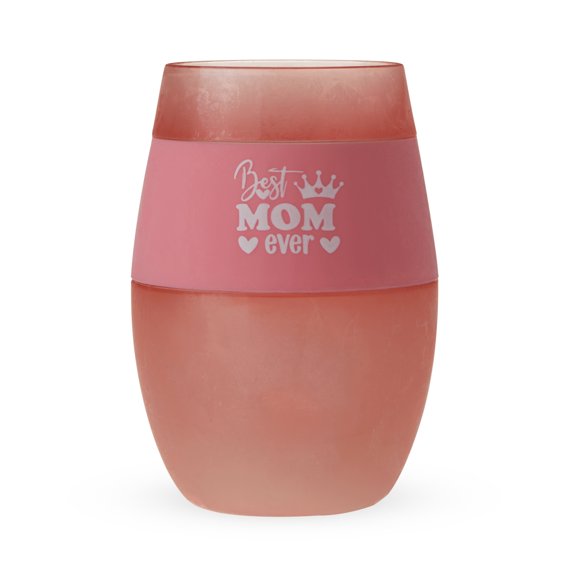 Host Best Mom Ever Wine Glass, Cooling Cup for White & Red Wine, 8.5oz Pink