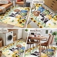 thumbnail image 6 of Area Rug 48×72in, Cute Blue Green Dog Watercolors Sunflowers Floor Carpet Living Room Rug, Floral Leaves Non-Slip Welcome Mat Indoor Rugs for Bedroom Dining Room, 6 of 9