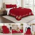 thumbnail image 6 of Quilts King Size Bedding Set, Red Snowflake Christmas Lightweight Quilted Comforter, Xmas Winter Modern Snowflake Soft Reversible Bedspread Coverlet with Pillow Covers for All Season, 96" x 106", 6 of 9