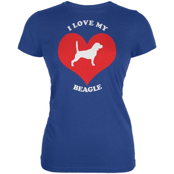 Valentines I Love My Beagle Royal Juniors Soft T-Shirt - 2X-Large