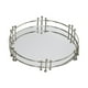 thumbnail image 2 of Bandeja de joyas decorativas Organizador de baratijas de bandeja Medilla de mesa de espejo de pared redonda para la mesa para artículos de tocador Plata, 2 of 8