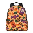 thumbnail image 2 of Lightweight Backpack With Adjustable Shoulder Strap Empty Bag Upright 12×14.5in For Weekend Holiday Travel Hiking Halloween Candy Pattern, 2 of 5