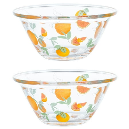 

2Pcs Tempered Glass Bowl Fruits Salad Dessert Bowl Heat-resistance Bowl