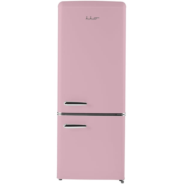 iio 7 Cu. Ft. Retro Refrigerator with Bottom Freezer in Pink