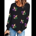 thumbnail image 2 of Sudadera de Extragrande con Cuello Redondo y Larga para Mujer Negro XL, 2 of 9