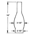 thumbnail image 3 of Clear Glass Lamp Chimney, Oval Replacement Hurricane Globe Measures 2 1/2 Inch Diameter Base x 10 Inches High for Oil or Kerosene Lanterns, 3 of 4