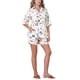 thumbnail image 1 of CONJUNTOS DE VACACIONES CASUALES IMPRESOS DE CAMISA DE BOTONES Y PANTALONES CORTOS PARA MUJERES DE VERANO INSPIRE CHIC M Blanco, 1 of 6