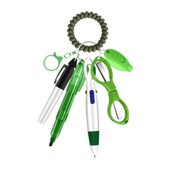 Kit de bolígrafo de enfermera, portátil, multifuncional, resistente, compacto, colorido. Verde