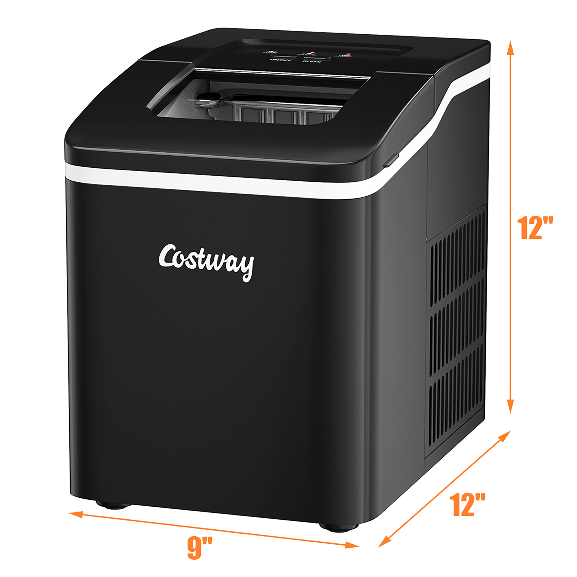 Costway Portable Ice Maker Machine Countertop 26Lbs/24H Self-cleaning w/ Scoop Black - image 6 of 10