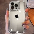 thumbnail image 2 of Luxury Silicone Transparent Shockproof Armo Case For iPhone 15 14 13 12 11 Pro Max 7 8 Plus XR XS X Phone Clear Protection Cover Black For iphone11Pro, 2 of 6