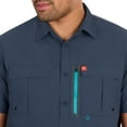 thumbnail image 4 of The American Outdoorsman Blackfoot River Fishing Shirt, Short Sleeve - Quick Dry, UPF 30 UV Protection, Modern Fit, Breathable Eyelets and Waterproof Chest Zip Multiple Pocket (Saragasso Sea, XL), 4 of 8