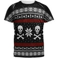 thumbnail image 1 of Ugly Christmas Sweater Pirate Skull and Crossbones All Over Mens T Shirt Multi MD, 1 of 2