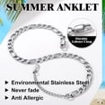 thumbnail image 3 of PROSTEEL 6mm Silver Anklet Bracelet for Women, Stainless Steel Figaro Chain Summer Beach Anklet Foot Chain Jewelry Birthday Gift, 3 of 7