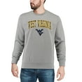 thumbnail image 3 of Men's Colosseum Heather Gray West Virginia Mountaineers Arch & Logo Crew Neck Sweatshirt, 3 of 4