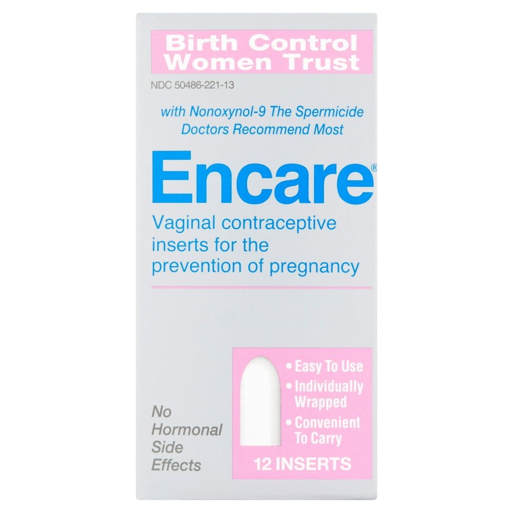 Encare Vaginal Contraceptive Inserts, 12 count