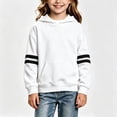 thumbnail image 6 of Vmberlty Hoodies for Girls 2-14 Years Old, Striped Sleeve Pullover Hoodie with Kangaroo Pocket, Loose Drop Shoulder Kids Casual Sport Sweatshirts, 6 of 6