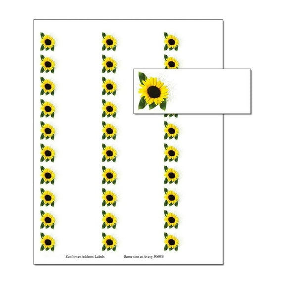 Sunflowers Print-Your-Own Address Labels - 150 Labels (oal097)