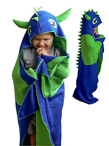 Tonwhar Toddler Boys Girls Dinosaur Hooded Blanket,Unisex Baby Ultra Soft Flannel Blanket, Dinosaur