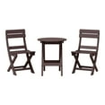 thumbnail image 2 of WestinTrends Malibu 3-Piece Outdoor HDPE Folding Patio Bistro Table and Chairs, Dark Brown, 2 of 14