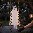thumbnail image 5 of Halloween Outdoor Hanging Decorations with Remote-Controlled Led Ghost Swing, Scary Halloween Decorations Outdoor for Yard Porch, Spooky Ghost Decor with Black Maple Leaves for, 5 of 8
