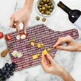 thumbnail image 4 of Coral Cutting Board, Old Brick Wall Texture Image Rubble Rough Grunge Facade Construction Material Tile, Tempered Glass Cutting and Serving Board, Wine Bottle Shape, Pink Magenta, by Ambesonne, 4 of 5