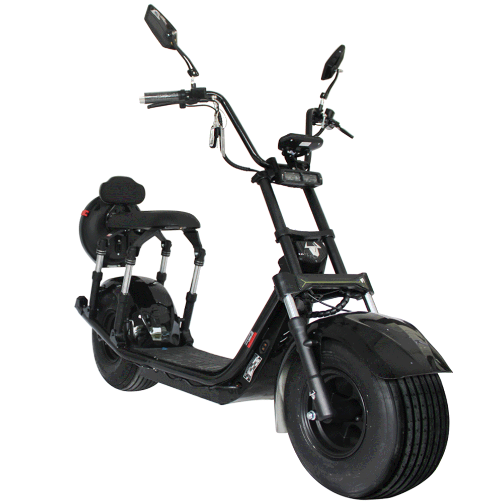 2000W Electric Moped Fat Tire Scooter, with Front/Rear Shocks LED