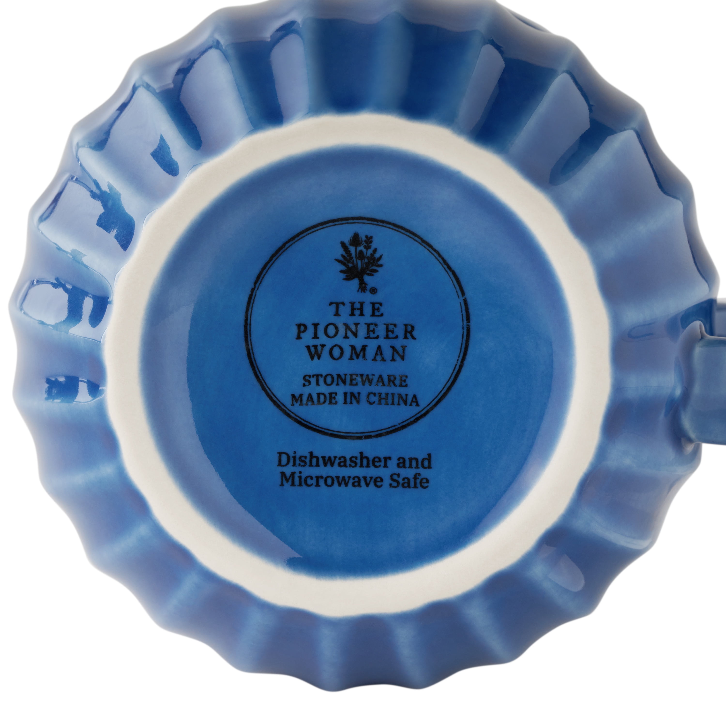 The Pioneer Woman Colette 12-Ounce Stoneware Mugs, Blue, Set of 4