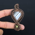 thumbnail image 2 of Natural Owhyee Opal, Labradorite Handmade Copper Wire Wrap Pendant 3.54, 2 of 4