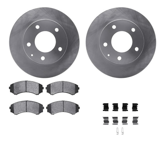 Dynamic Friction Company Front Brake Rotors with 5000 Advanced Brake Pads includes Hardware 6512-80262