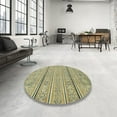 thumbnail image 3 of Ahgly Company Indoor Round Abstract Dark Green Abstract Area Rugs, 5' Round, 3 of 6