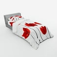 thumbnail image 2 of Ambesonne Floral Bedding Set 3 Pcs, Vivid Rose Flower Petal, Twin XL, Vermilion and White, 2 of 2