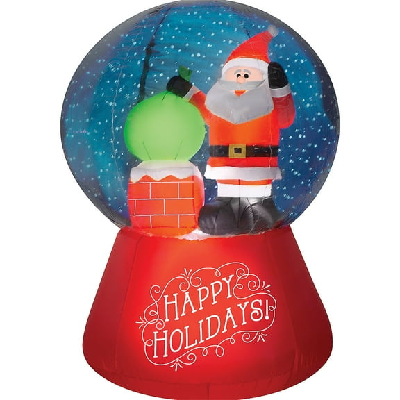 Gemmy Inflatable Santa Snow Globe Christmas LED Lighted Yard Decoration - 66 in